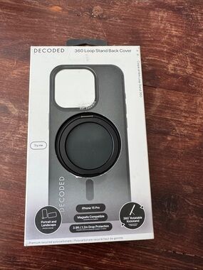 DECODED 360 Loop Stand Back Cover for iPhone 15 Pro - Black